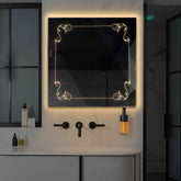Specchio LED Quadrato | Controllo tramite interruttore a muro | Luce bianca calda - Reyze Serie Good Vibes Modello 5